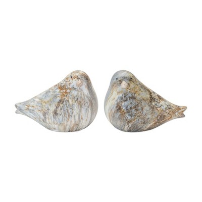 Melrose Terracotta Marble Bird Figurine (Set of 2)