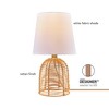 Globe Electric 16" Rattan Base Table Lamp with White Linen Shade: ETL Listed, Metal Body, Drum Shade Shape, 5' Cord - 4 of 4