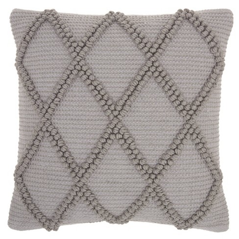 Life Styles Gray Lattice 18 Square Throw Pillow w/ Tassels