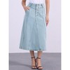 INSPIRE CHIC Women's Long High Waisted Frayed Jean Denim Skirts with Pockets - 3 of 4