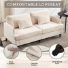 68.90" Chenille Mid-Century Modern 2-Seater Loveseat Sofa with Solid Wood Frame, Wooden Legs and Removable Seat Cushions, Comfortable Couch - 3 of 4