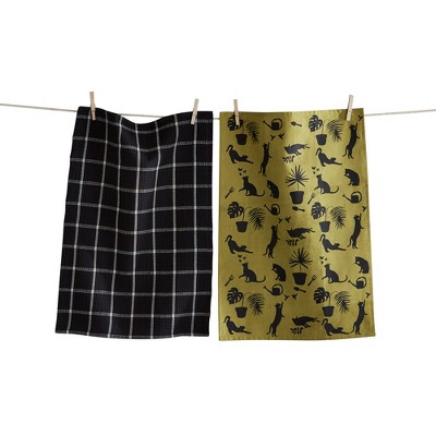 tagltd Garden Cat Dishtowel Set of 2