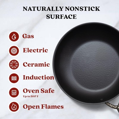Alva Artist 11" Black Carbon Steel Nonstick Frying Pan