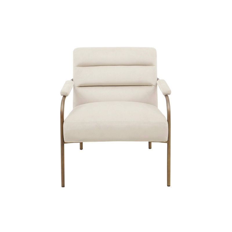 Abbot Upholstered Open Arm Metal Leg Accent Chair Beige - Madison Park, 2 of 11