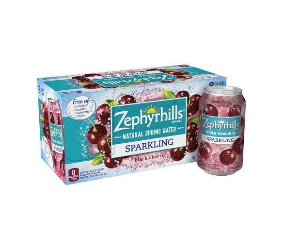 Zephyrhills Black Cherry Flavored Sparkling Water - 8pk/12 fl oz Cans
