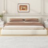 KWPZQEB Full/Queen/King Size Faux Leather Bed Frame with Upholstered Headboard, Bedroom Soft Bed with Wooden Slats Support, Easy Assembly, Noise Free - 2 of 4