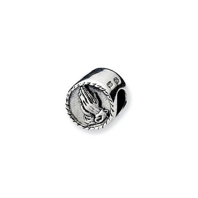 Black Bow Jewelry Sterling Silver Praying Hands Bead Charm