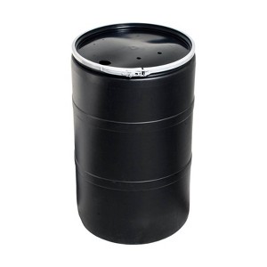 Hydrofarm Active Aqua DRM58T 55 Gallon Drum Hydroponic Reservoir with Pre-Drilled Holes Cover Lid and Bolt Ring Closure, Black - 1 of 4