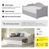 Twin Size Wood Daybed Sofa Bed Extendable Daybed with with Extended Pop Up Trundle and Storage Drawers, White/Gray -ModernLuxe - 4 of 4