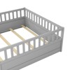 CAVINAS Full Size Floor Beds for Kids,Wooden Toddler Bed with Support Slat,Fence&Door,Children's Floor Bed for Girls,Boys,Box Spring Required - 4 of 4