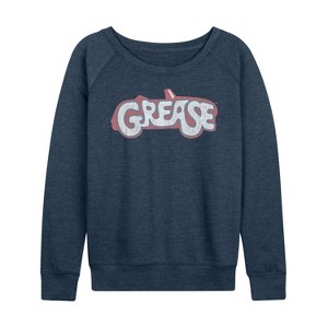 Women's - Grease - Original Movie Art Lightweight French Terry Wide Neck Long Sleeve Shirt - 1 of 4