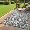 Large Waterproof Outdoor Rug 9x18 Reversible Plastic Straw Patio Rug, UV-Resistant Vintage Medallion Carpet, Easy-Cleaning Portable RV Mat for Deck - 4 of 4