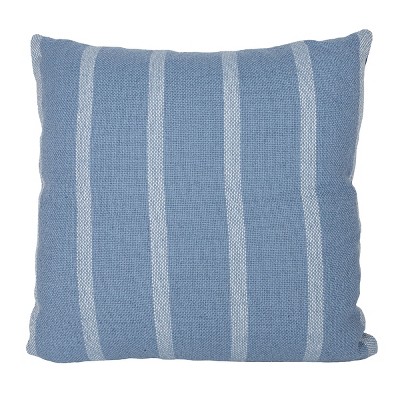 24X24 Inch Hand Woven Blue & Light Blue Striped Outdoor Pillow Polyester With Polyester Fill by Foreside Home & Garden