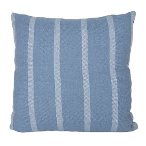 24X24 Inch Hand Woven Blue & Light Blue Striped Outdoor Pillow Polyester With Polyester Fill by Foreside Home & Garden - 1 of 4