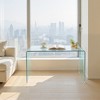 Lirago Tempered Clear Glass Console Table-Rounded Edge Sofa Table for Living Room Office and Compact Spaces 13.7"Dx43.3"Lx29.5"H - 3 of 4