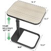 TV tray table, adjustable height and 90 ¡ã flip panel design, sofa armrest end table - 3 of 4