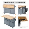 Finnhomy 53.2'' Large Rolling Kitchen Island with Drop Leaf - 2 of 4