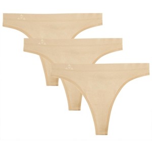 Balanced Tech Women's Seamless Thong 3 Pack - Black/Grey Assorted - Large - 1 of 4