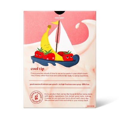 Strawberry Banana Lowfat Kids&#39; Yogurt - 4ct/3.5oz Pouches - Good &#38; Gather&#8482;_3