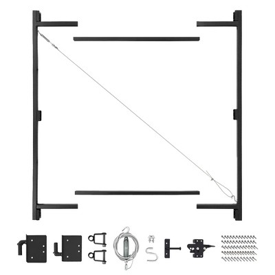 Adjust-A-Gate Steel Frame Gate Building Kit, Fits 36-60 in. Openings & Up to 7 ft., Black - Heavy-Duty Outdoor Reinforcement & Accessories for Gates