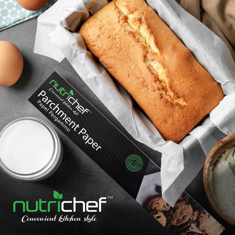 NutriChef Heavy Duty Parchment Paper Roll for Baking, Easy to Cut & Non-stick Cooking Paper for Bread, Cookies, Air Fryer, Steaming, Grilling, 3 of 4