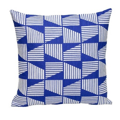 Parkland Collection,Geometric Geometric Blue Square 18" X 18" Pillow