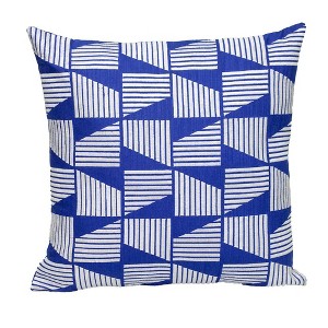 Parkland Collection,Geometric Geometric Blue Square 18" X 18" Pillow - 1 of 4