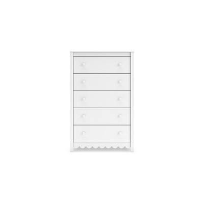 White Matte 5-Drawer Transitional Tall Dresser