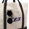 Niagara University Primary Logo Canvas Tote Bag With External Pocket, Reusable Shoulder Bag for Shopping, School, Beach, Black - 2 of 4