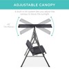 Best Choice Products 2-Person Outdoor Large Convertible Canopy Swing Glider Lounge Chair w/ Removable Cushions - 3 of 4