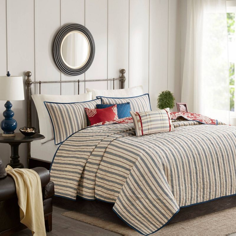 Rose Cotton Twill Reversible Coverlet Set, 4 of 15