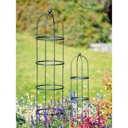 Gardeners Supply Company Essex Round Trellis For Vines Plant Support | Sturdy Stackable Upright Obelisk Garden Trellis for Vines, Clematis, Climbing