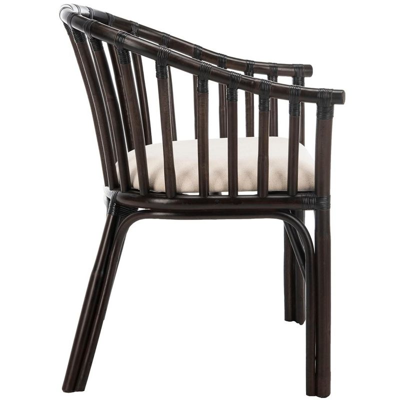 Gino Arm Chair - Dark Brown/White - Safavieh., 5 of 10