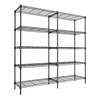 5 Tier Wire Shelving Unit, 59" Metal Storage Shelves, Adjustable Garage Shelving, Pantry Shelves for Kitchen Basement Bathroom Laundry Garage - 4 of 4