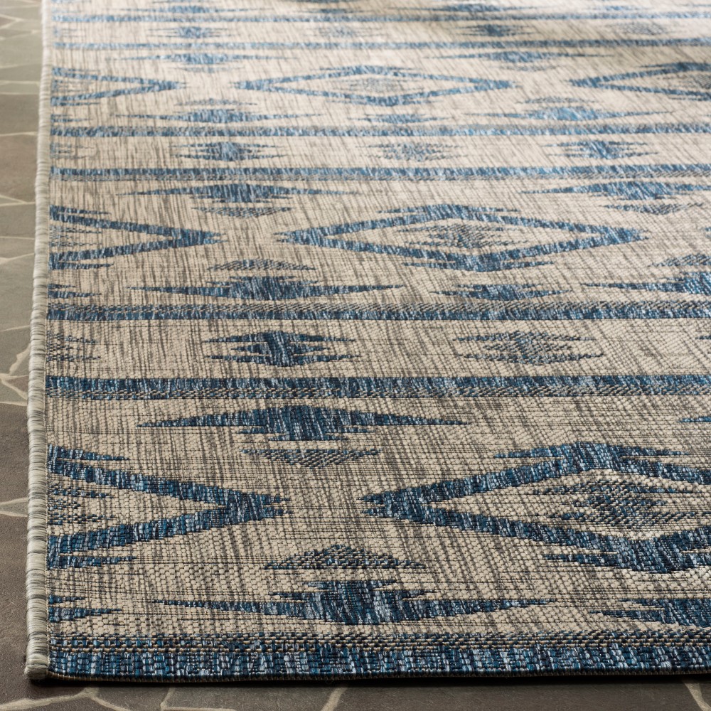  x 5'7in Yarrow Outdoor Rug Navy/Gray