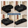 Wide Modern Corduroy Sectional Sofa with Arched Armrests and Non-Slip Base for Living Room -3irtyhousy - 3 of 4