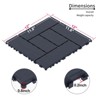 DSVIMOY 12" Patio Deck Tiles, 44pcs DIY Module Interlocking Decking Tiles, Floor Tile for Porch Poolside, Balcony, Grey, 12"*12"*0.8" - 3 of 4