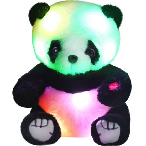 LotFancy Panda Stuffed Animal, 8 in Panda Bear Plush Toy with LED Light, Gift for Girls, Boys, Kids - 1 of 4