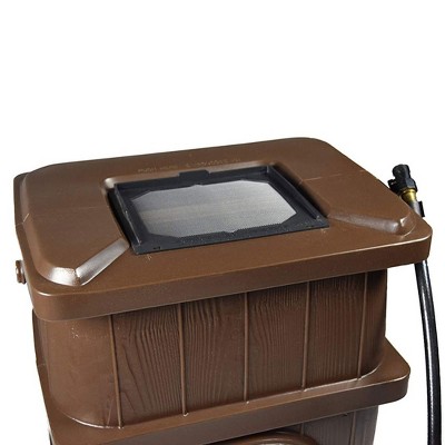 Brown Wood Grain 45 Gallon Rain Catcher Barrel Set