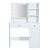 NicBex Vanity Desk with Mirror and Lights,Makeup Vanity Table with Glass Top and Storage Shelves,Dressing Table with 2 Drawers and Cabinet - 2 of 4