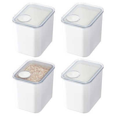 iDesign Medium Canister with Removable Pour Cap - Set of 4 - White