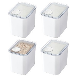 iDesign Medium Canister with Removable Pour Cap - Set of 4 - White - 1 of 4