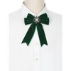 INSPIRE CHIC Women's Imitation Pearl Rhinestone Elegant Velvet Pre-Tied Bow Tie Brooch for Wedding Party - 4 of 4