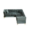 81.5" Chenille Classic Chesterfield L-Shaped Corner Sectional Sofa, 5-Seater Couch with Nailhead Trim, Tufted Cushions - 3 of 4