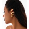 4-piece thick clip-on earring set, no piercing required, women's gold C-shaped clip-on earrings, jewelry gift. - 2 of 4