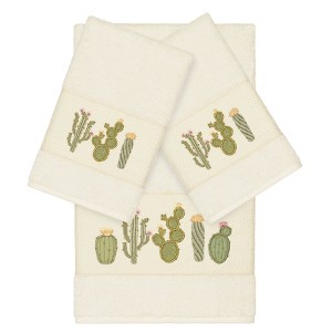 Linum Home Textiles 100% Turkish Cotton MILA Embellished Towel Set - 1 of 4