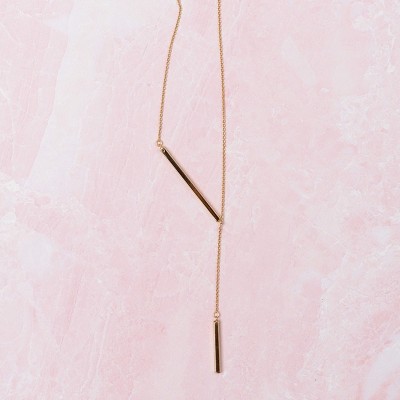TZ Lariat Bar Necklace Zinc Alloy