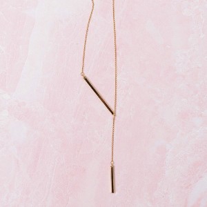 TZ Lariat Bar Necklace Zinc Alloy - 1 of 2