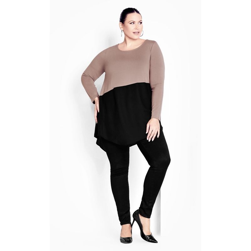 Women's Plus Size Carla Top - mocha | AVENUE, 2 of 6