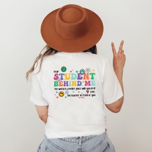 Simply Sage Market S.W.Smiley Dear Student Behind Me Front & Back Design Short Sleeve Tee - 1 of 4